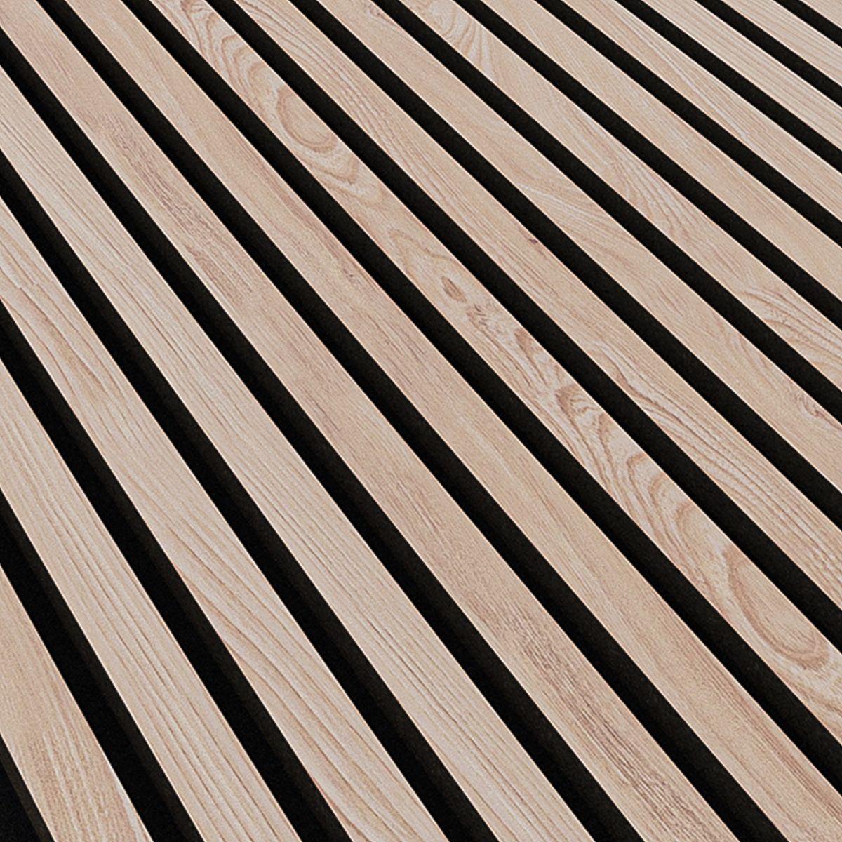 Akoestische wandpanelen licht eiken - lattenwand licht vilt 3 akoestische panelen licht 280*60cm